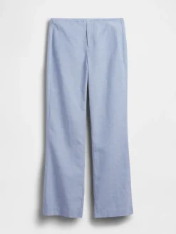 Low Rise Linen-Blend Flare Pants