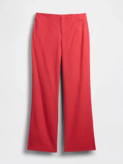 Low Rise Linen-Blend Flare Pants