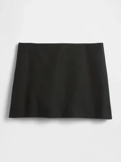 Low Rise Linen-Blend Mini Skort