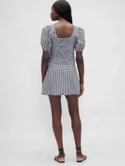 Low Rise Linen-Blend Mini Skort