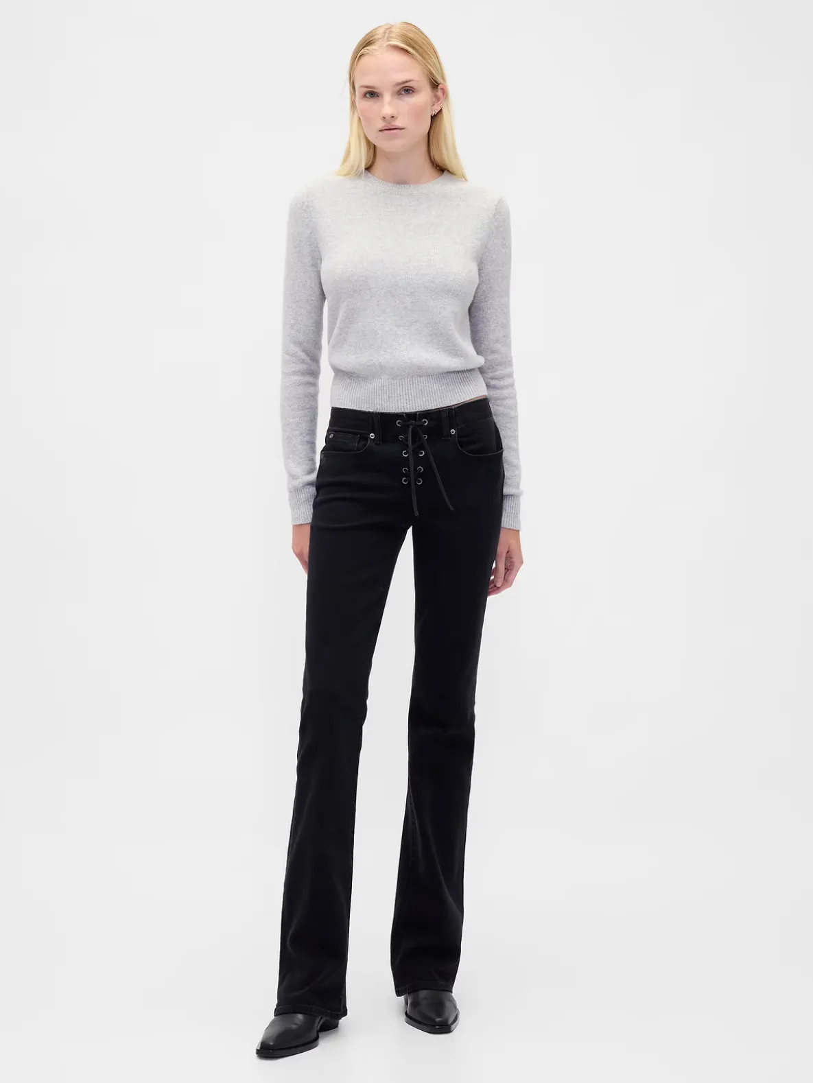 Low Rise Long & Lean Lace-Up Jeans