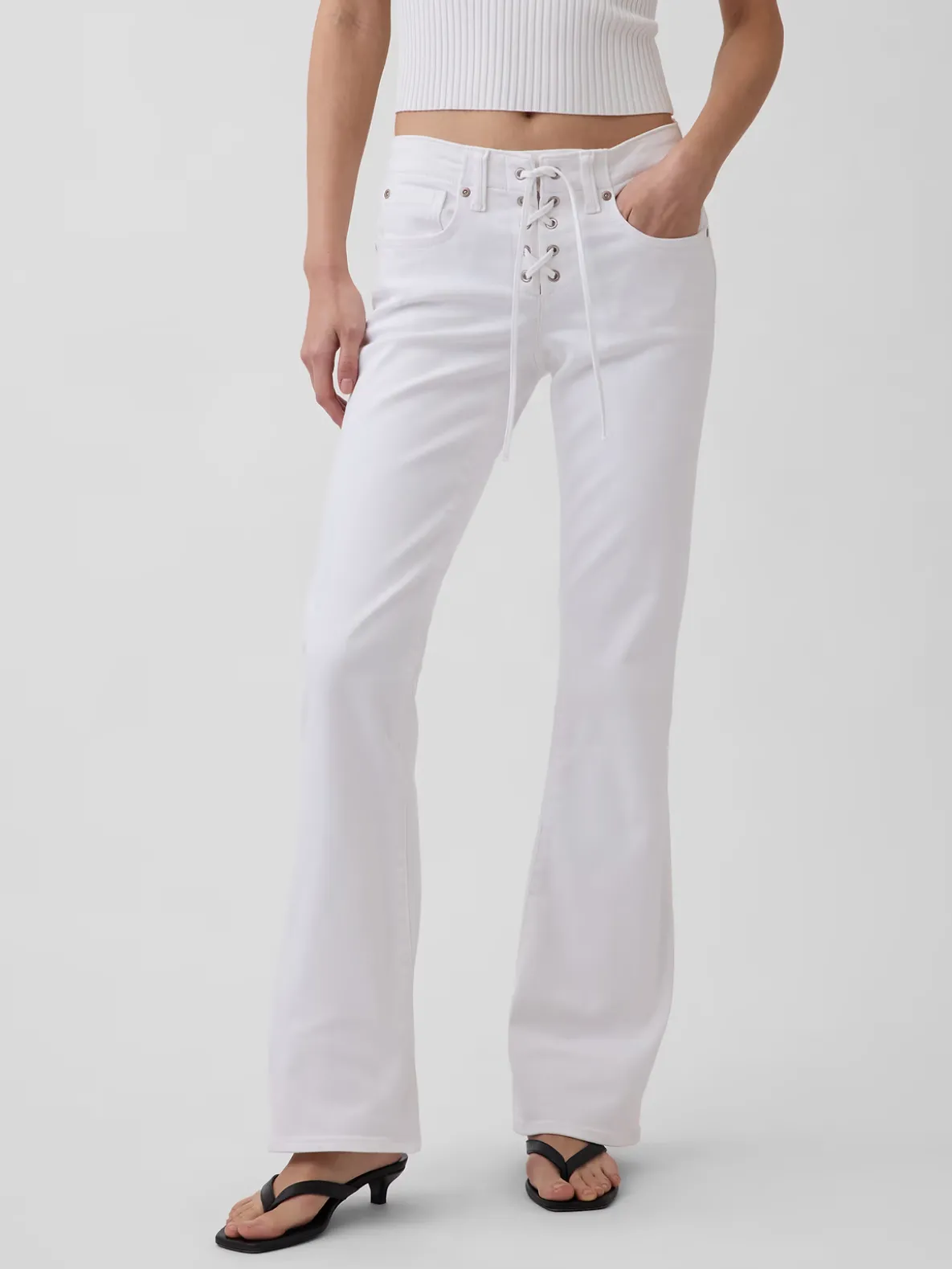 Low Rise Long & Lean Lace-Up Jeans