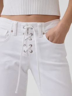 Low Rise Long & Lean Lace-Up Jeans