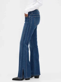 Low Rise Long & Lean Seamed Split-Hem Jeans