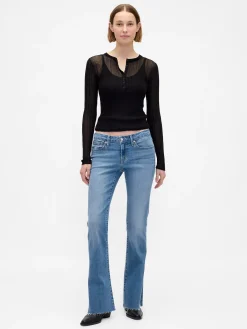 Low Rise Long & Lean Split-Hem Jeans
