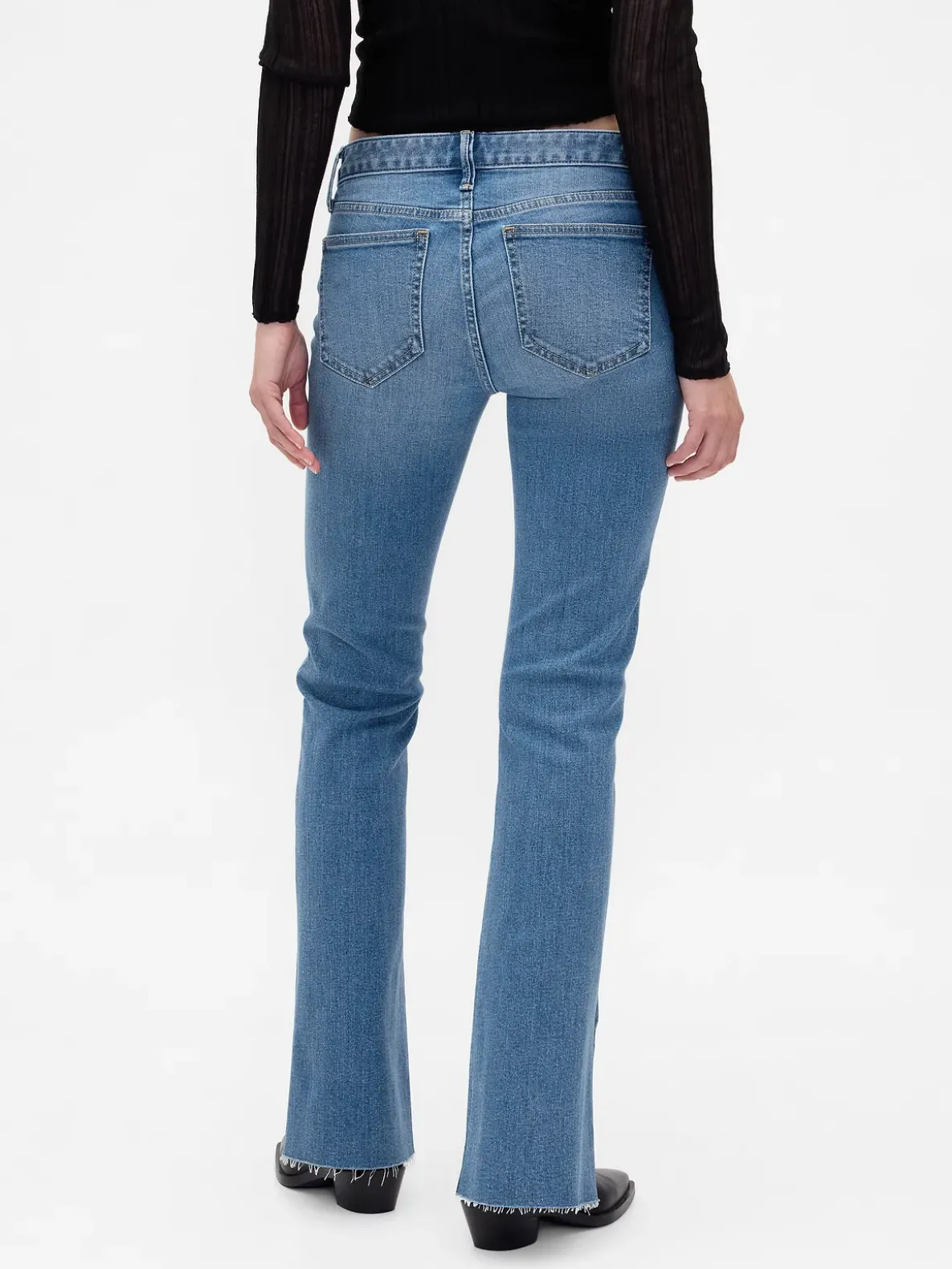Low Rise Long & Lean Split-Hem Jeans