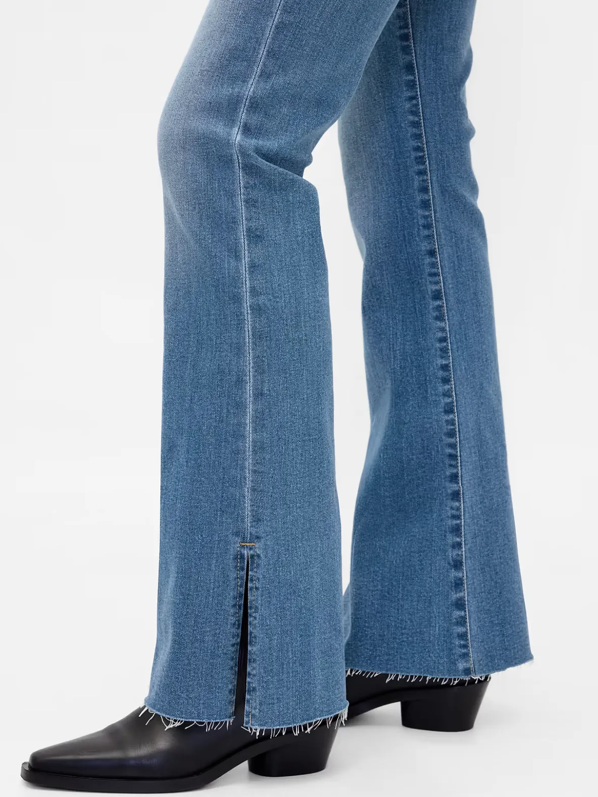 Low Rise Long & Lean Split-Hem Jeans
