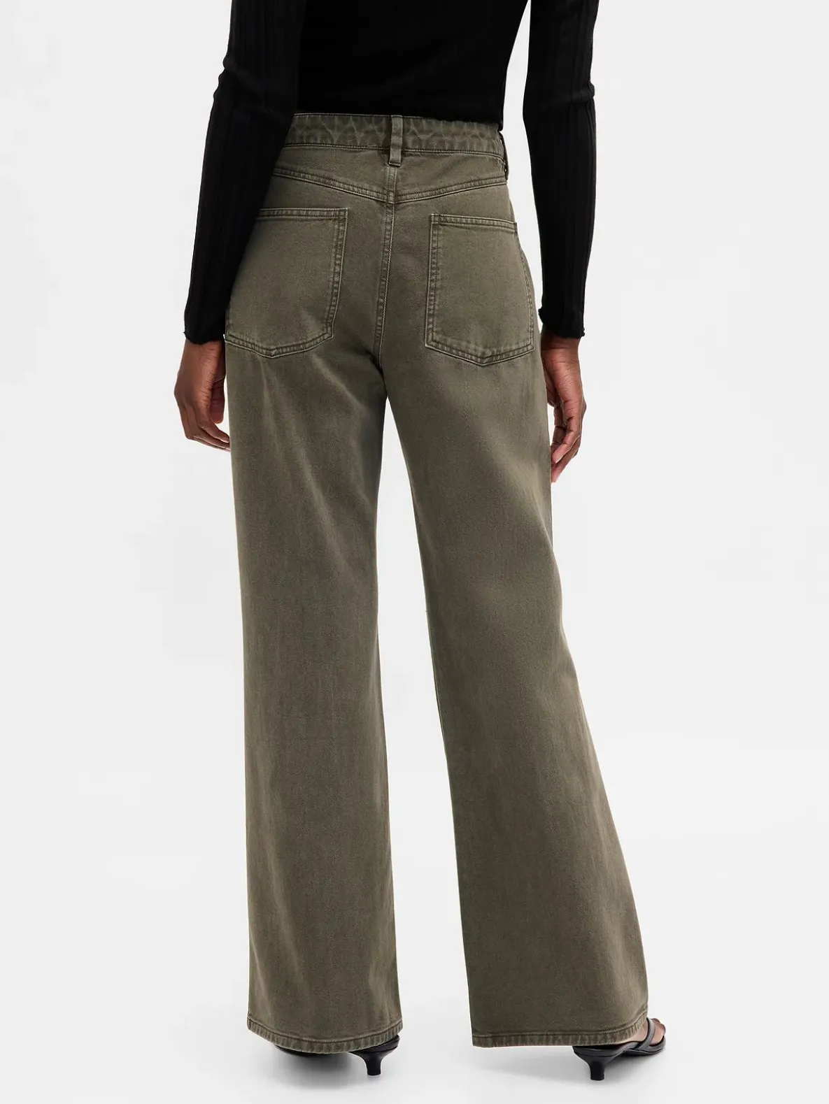 Low Rise Relaxed Flare Khakis