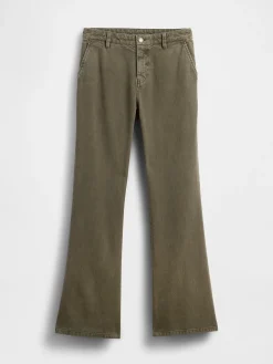 Low Rise Relaxed Flare Khakis