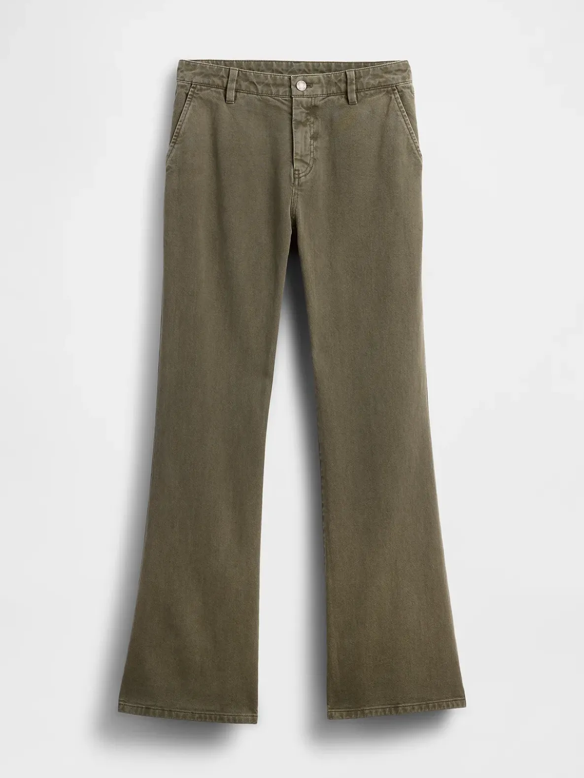 Low Rise Relaxed Flare Khakis