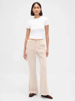 Low Rise Relaxed Flare Khakis