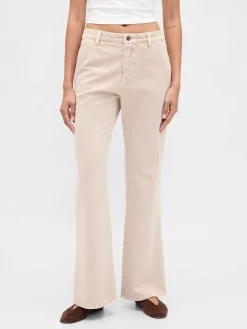 Low Rise Relaxed Flare Khakis