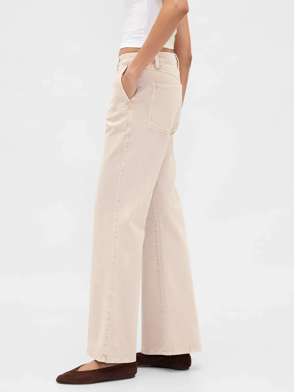 Low Rise Relaxed Flare Khakis
