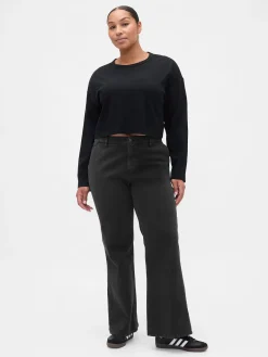 Low Rise Relaxed Flare Khakis
