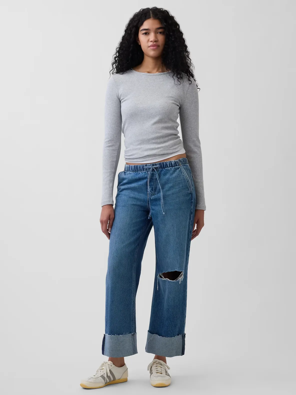 Low Rise '90s Loose Easy Crop Jeans