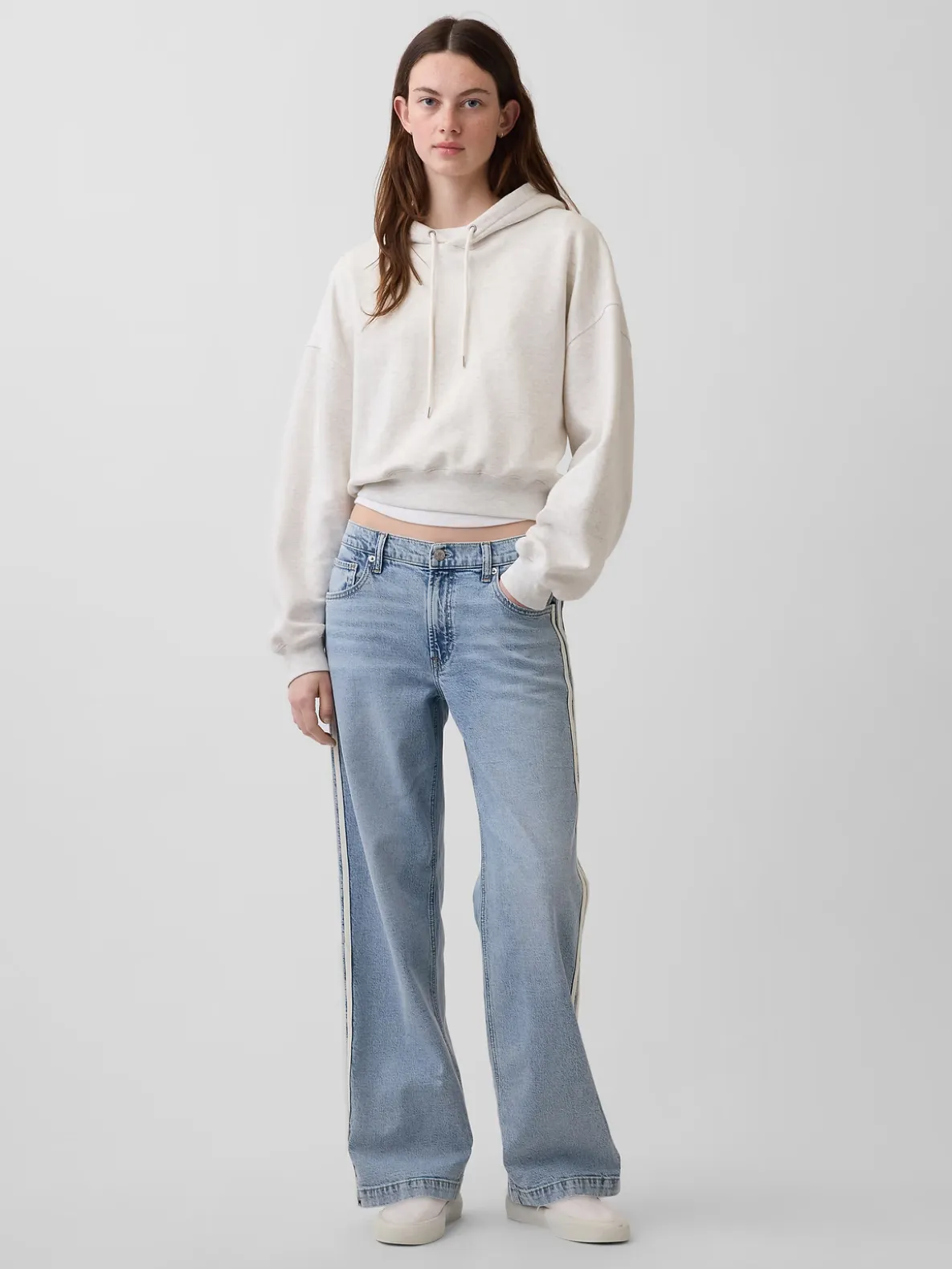 Low Rise '90s Loose Side Stripe Jeans