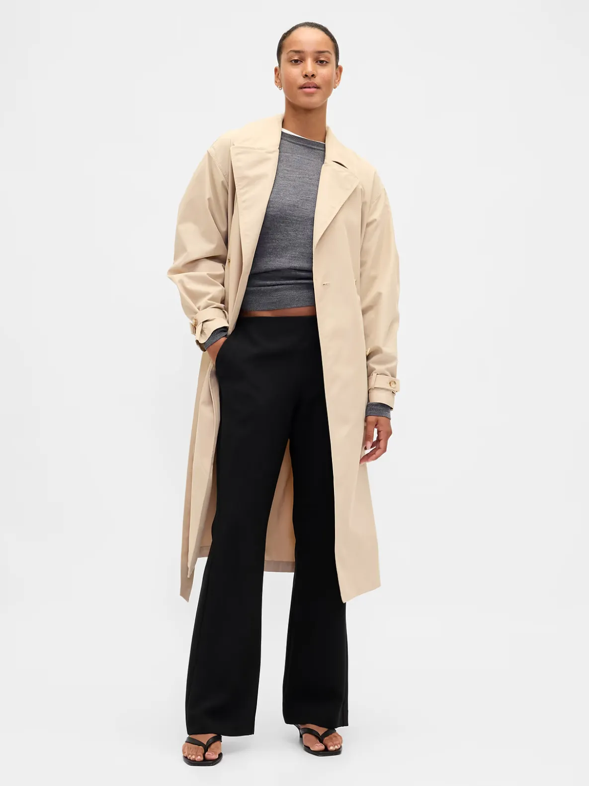 Low Rise Twill Flare Pants