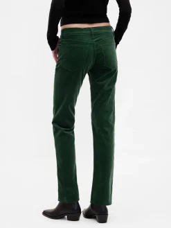 Low Rise Velvet '90s Slim Straight Pants