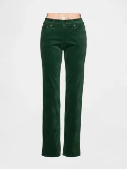 Low Rise Velvet '90s Slim Straight Pants