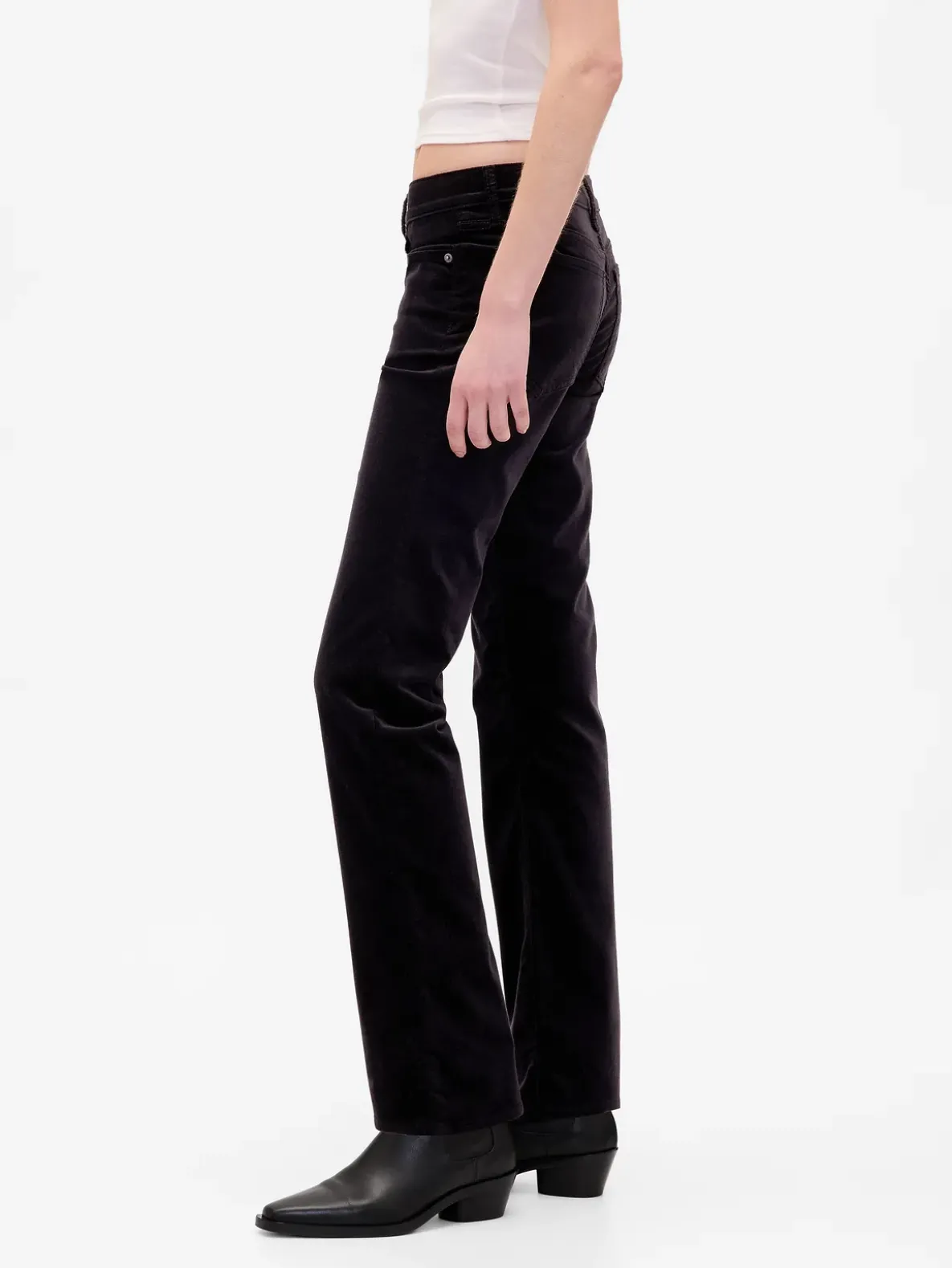 Low Rise Velvet '90s Slim Straight Pants
