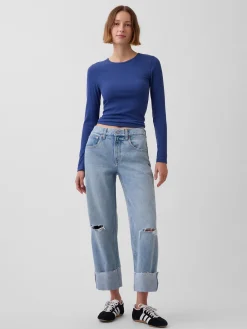 Low Slung Relaxed Crop Jeans