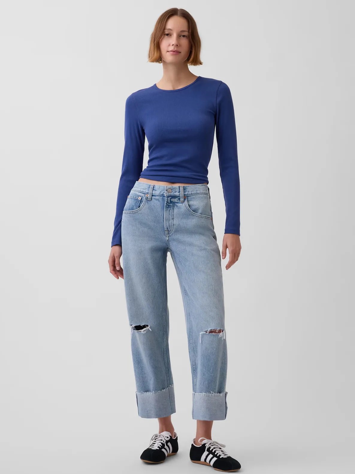 Low Slung Relaxed Crop Jeans