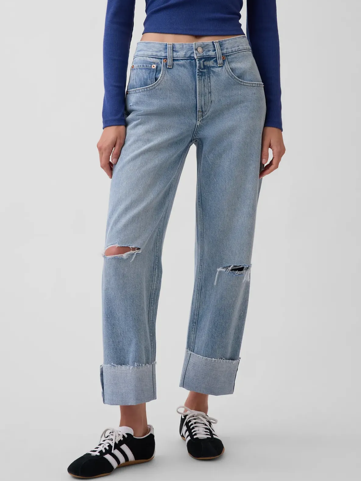 Low Slung Relaxed Crop Jeans