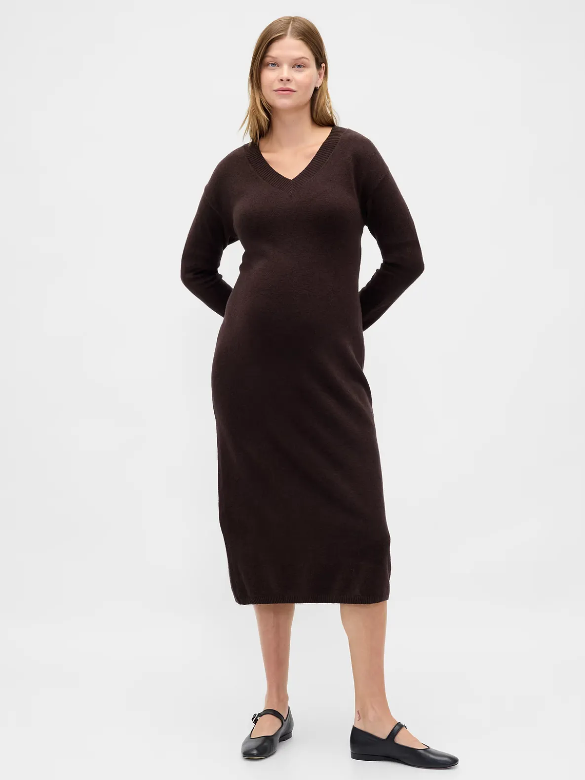 Maternity CashSoft V-Neck Sweater Dress