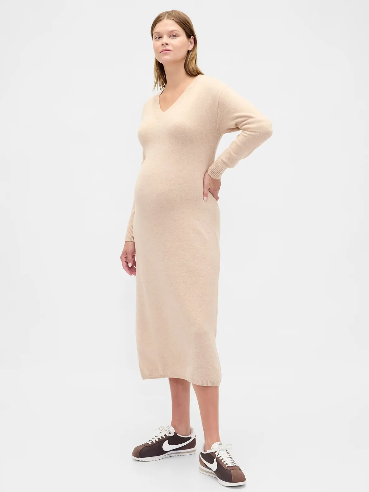 Maternity CashSoft V-Neck Sweater Dress