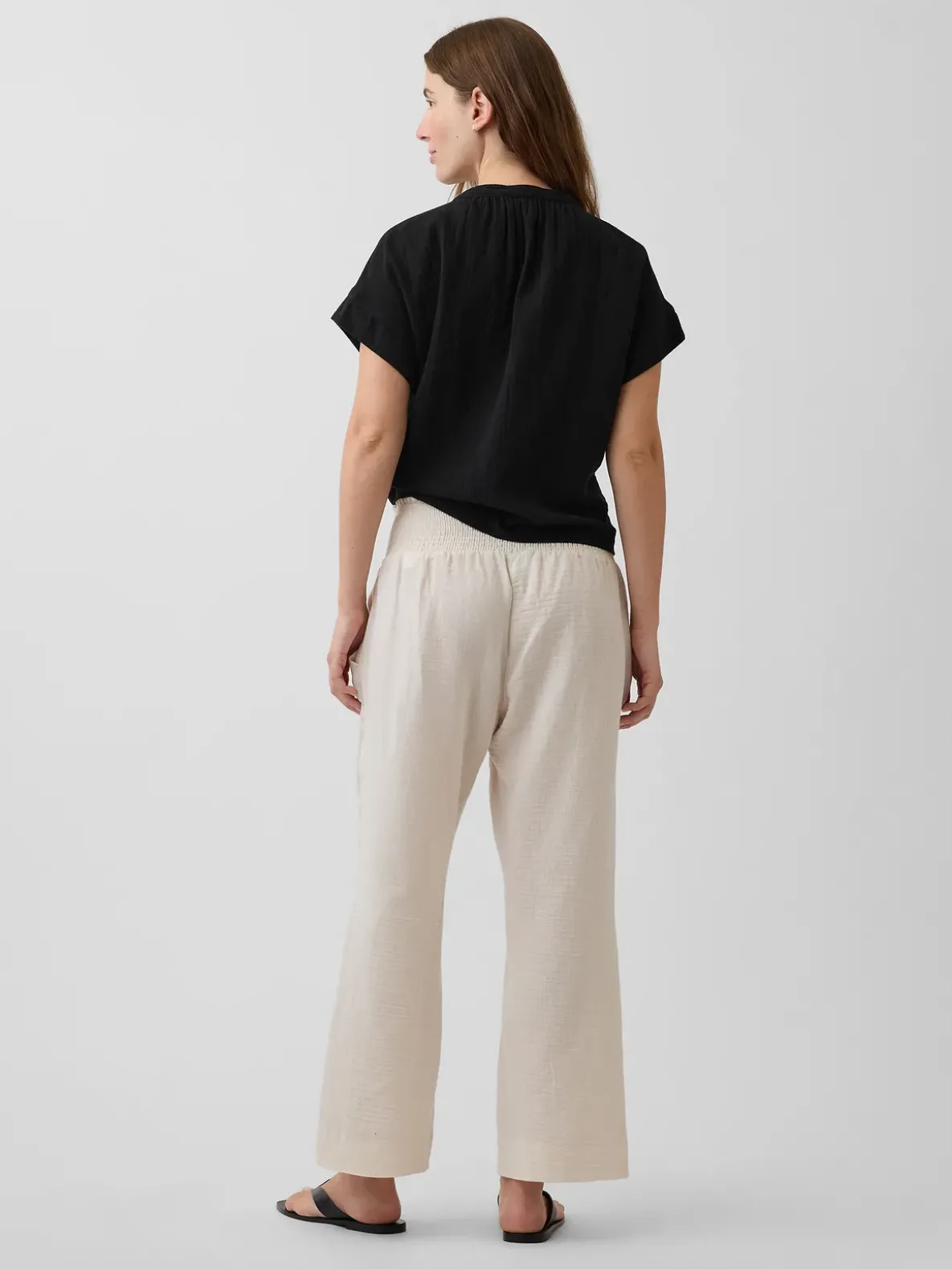 Maternity Cotton Gauze Full Panel Pants