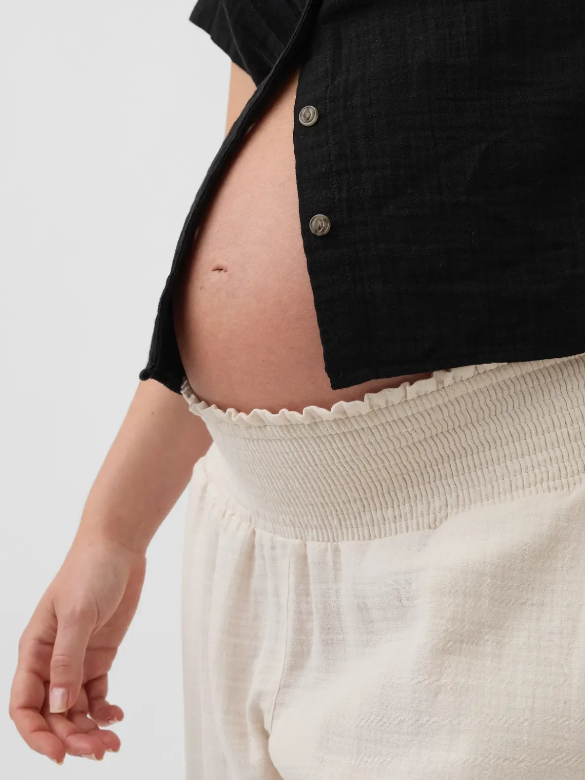 Maternity Cotton Gauze Full Panel Pants