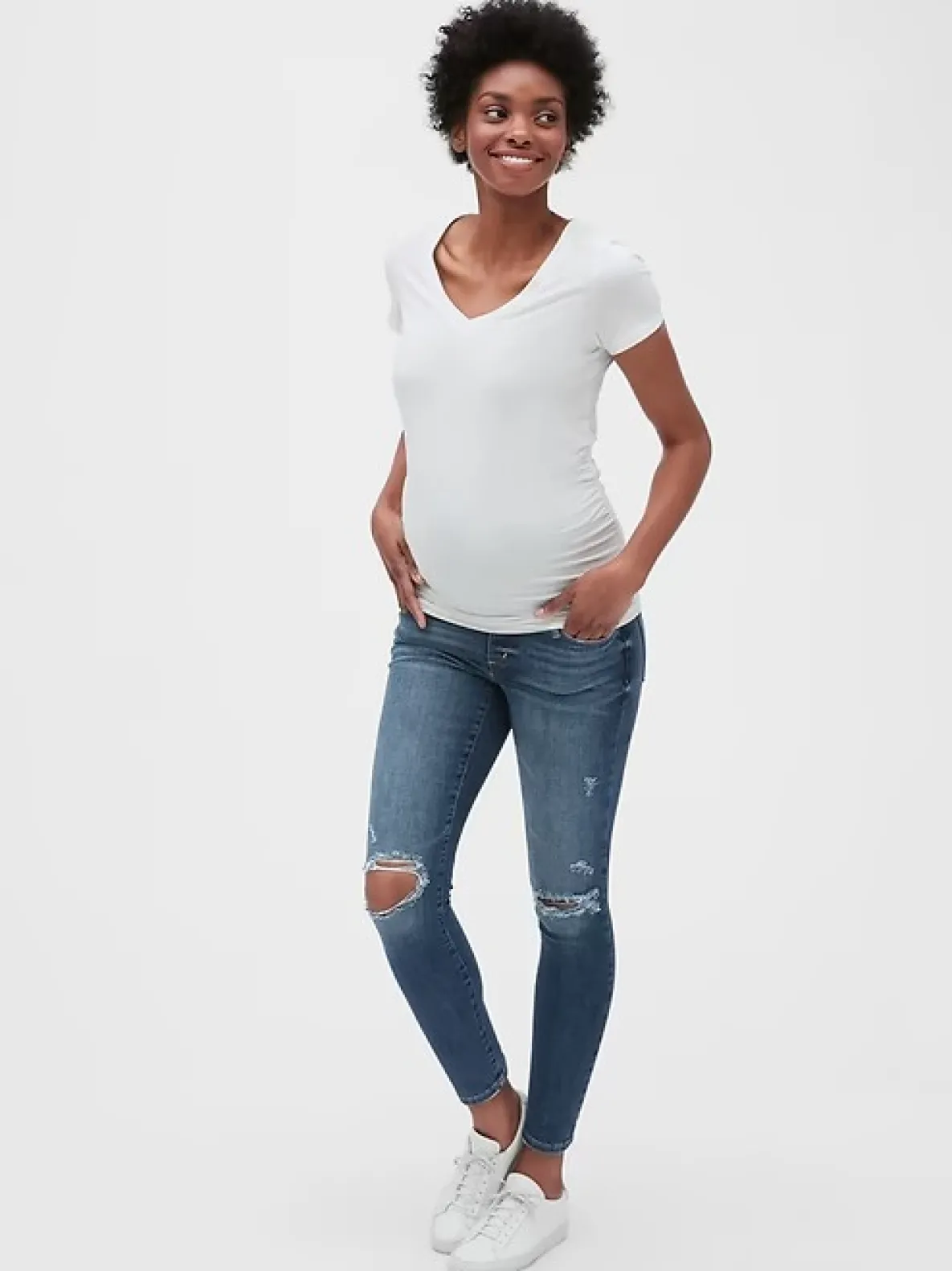 Maternity Distressed Full Panel Favorite Jeggings