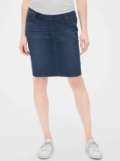 Maternity Full Panel Denim Skirt