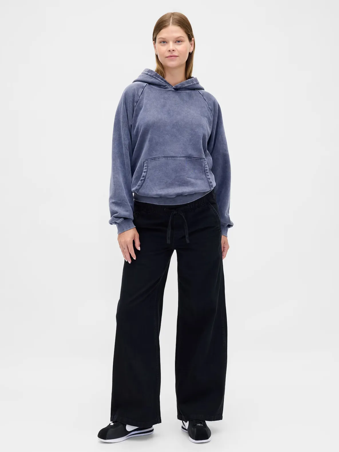 Maternity Full Panel Easy Wide-Leg Jeans