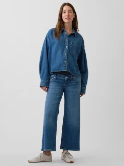 Maternity Full Panel Stride Wide-Leg Jeans