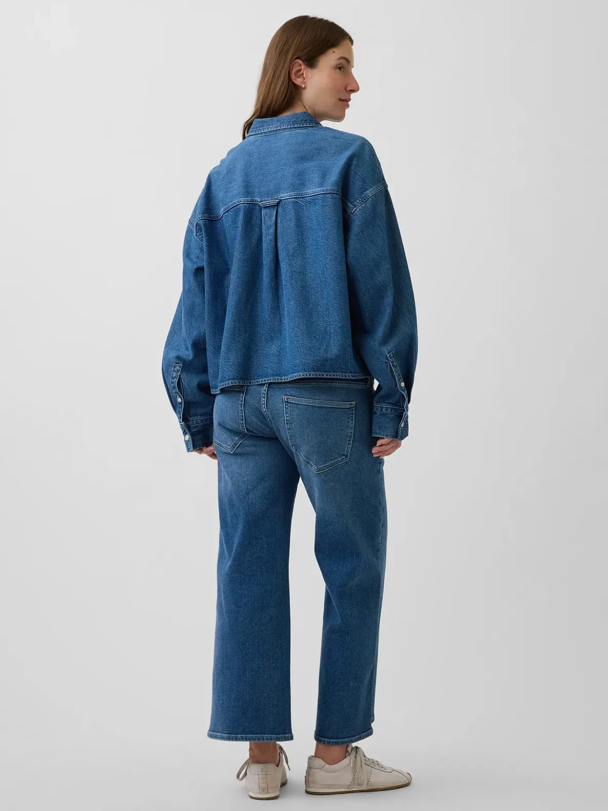 Maternity Full Panel Stride Wide-Leg Jeans