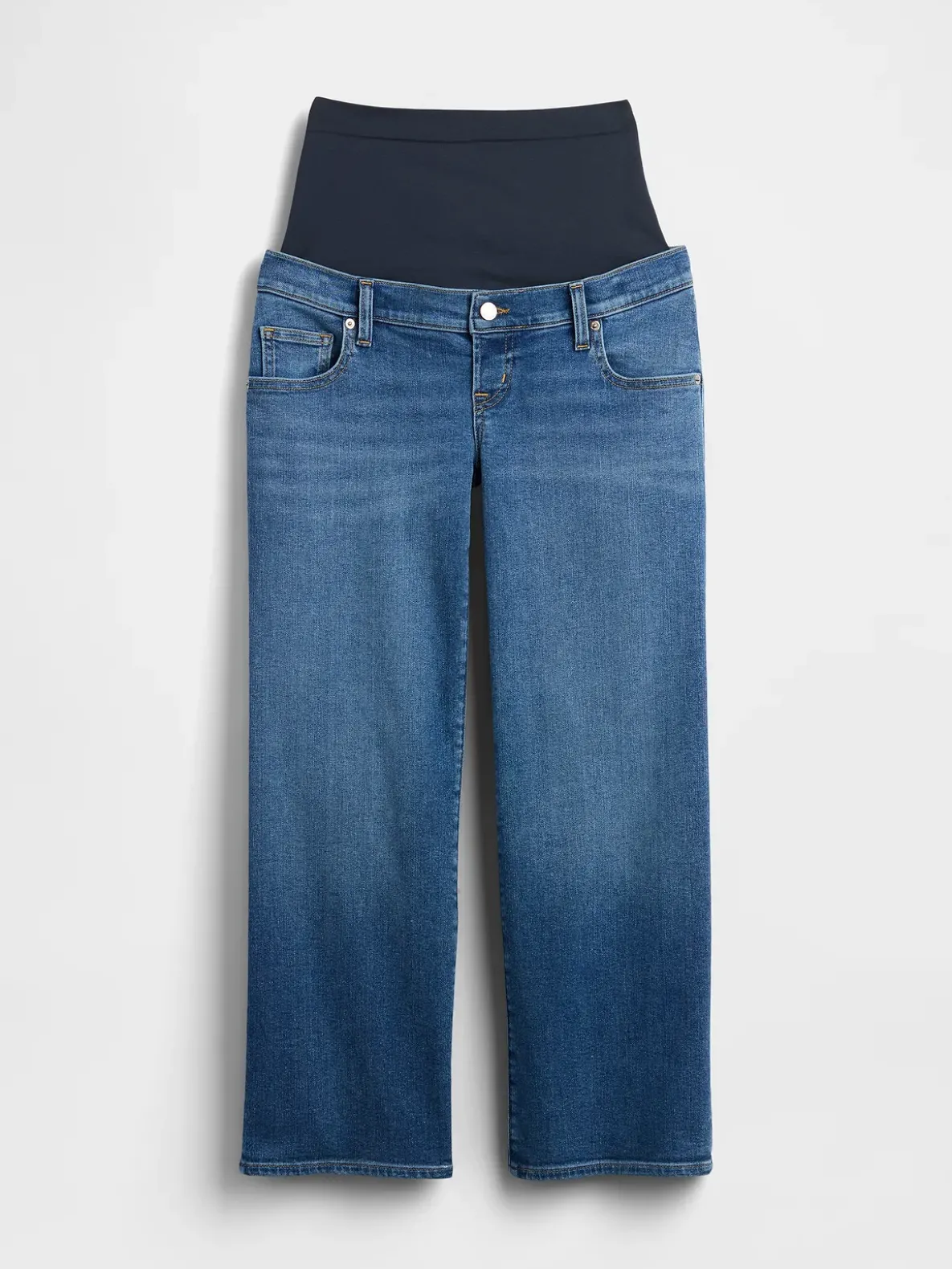 Maternity Full Panel Stride Wide-Leg Jeans