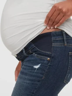 Maternity Inset Panel Skinny Ankle Jeans