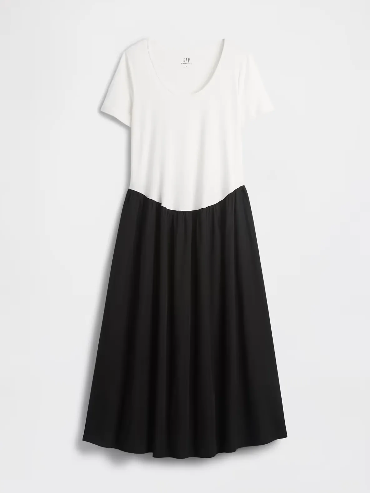 Maternity Mixed Media Drop-Waist Dress