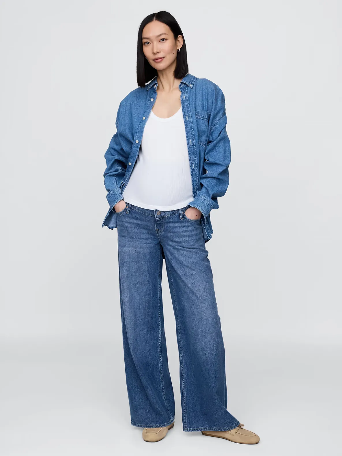 Maternity UltraSoft Full Panel Baggy Jeans