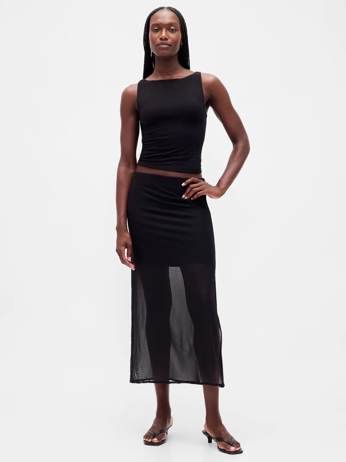 Mesh Midi Skirt