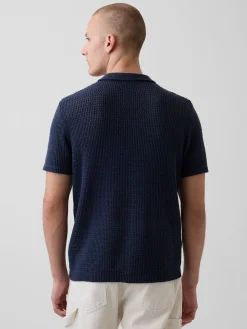 Mesh Polo Sweater