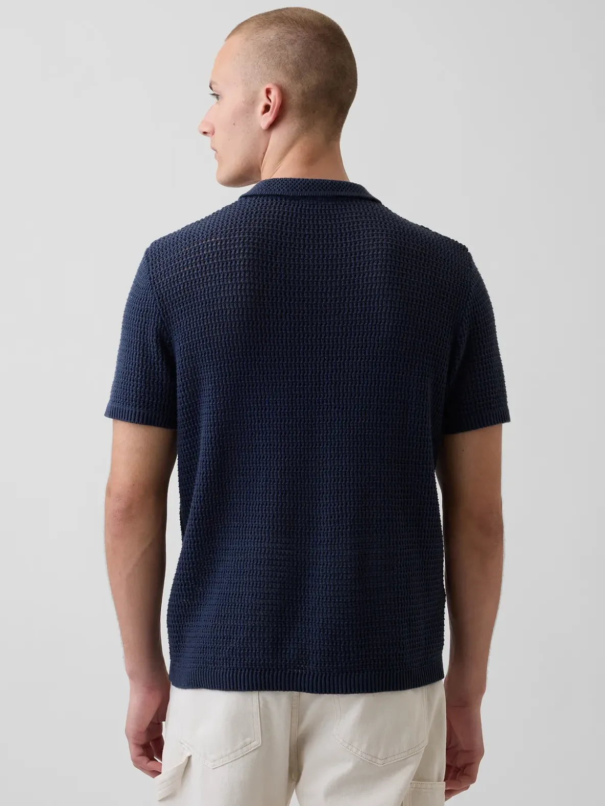 Mesh Polo Sweater