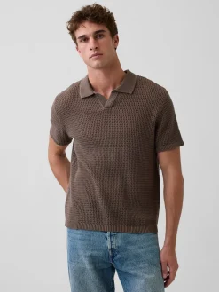 Mesh Polo Sweater