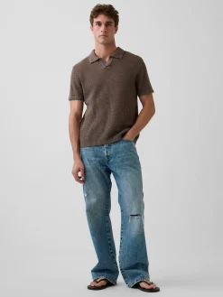 Mesh Polo Sweater