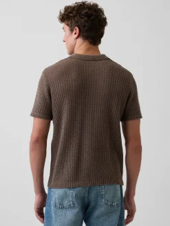Mesh Polo Sweater