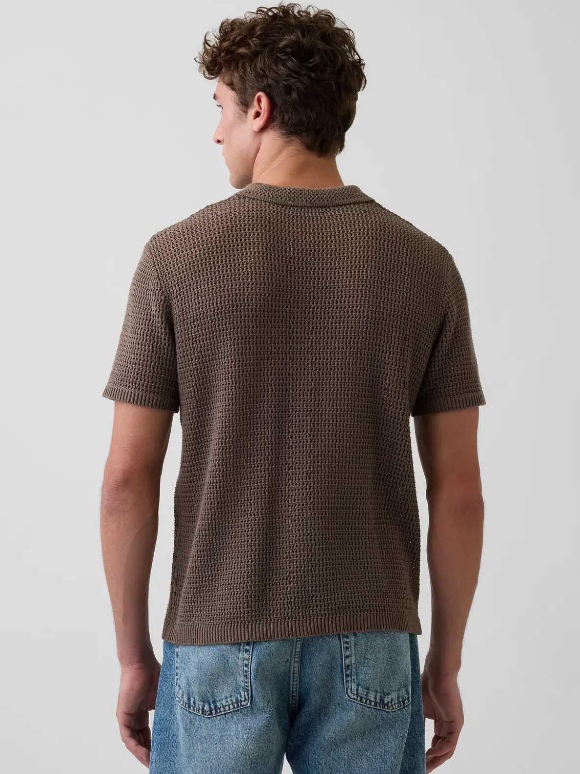 Mesh Polo Sweater