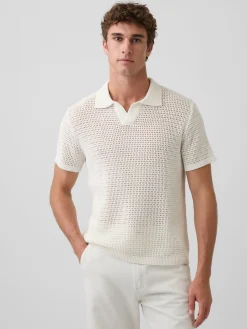 Mesh Polo Sweater