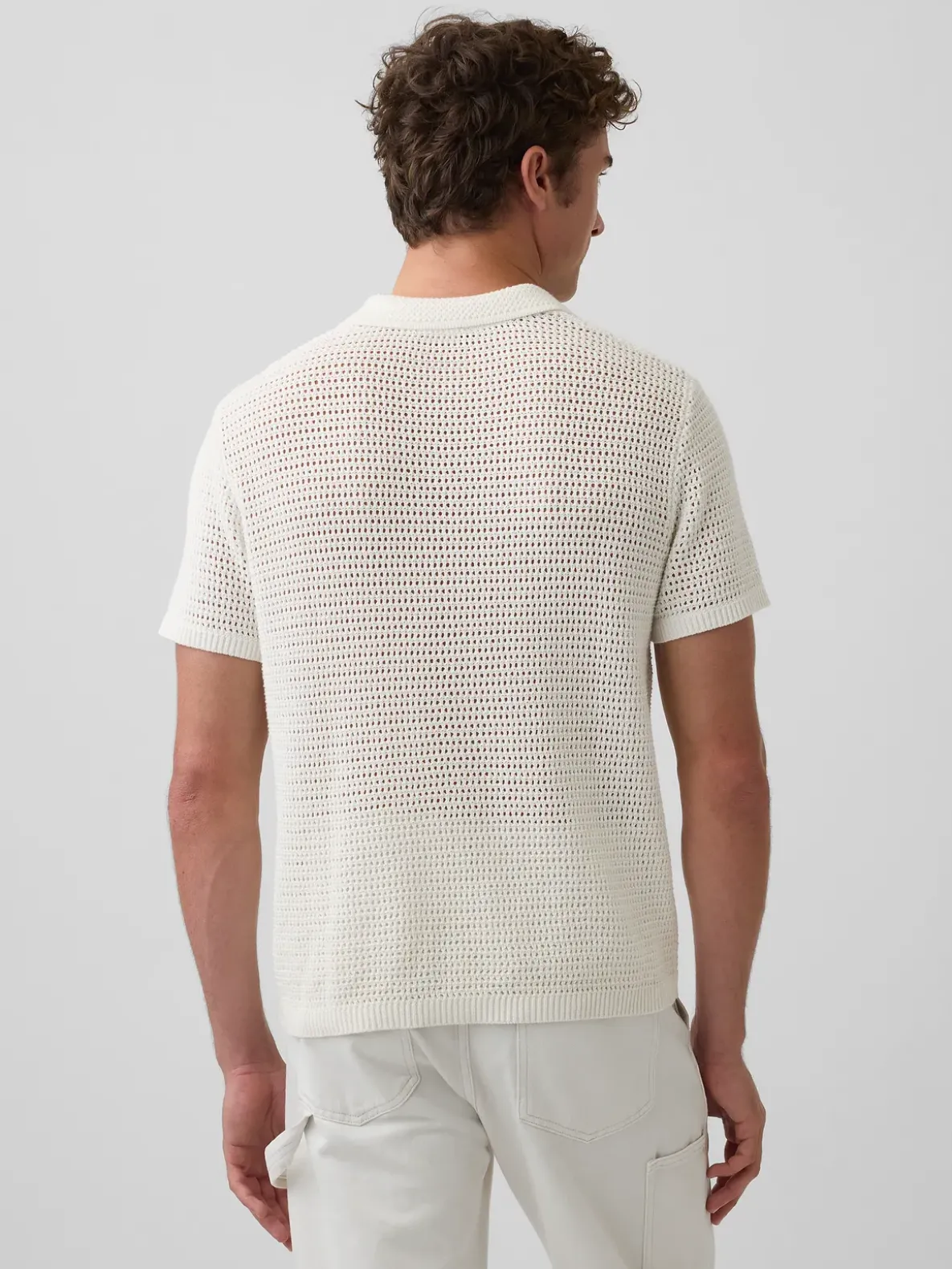 Mesh Polo Sweater