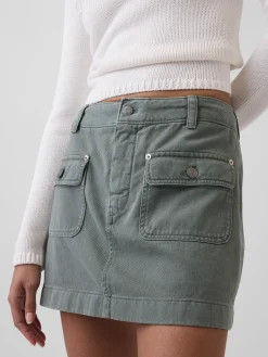 Mid Rise Cargo Mini Skort